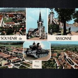 souvenir de sissonne aisne , cpm multivues caserne
