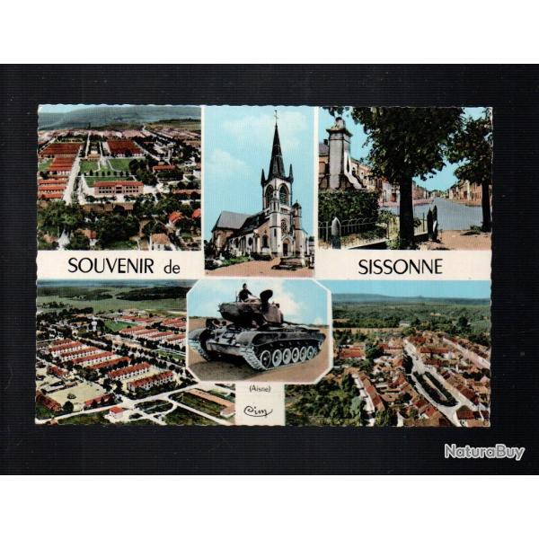 souvenir de sissonne aisne , cpm multivues caserne