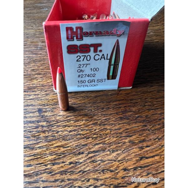 90 ogives Hornady .277 SST 150 grains (pour 270 win / 270 wsm)