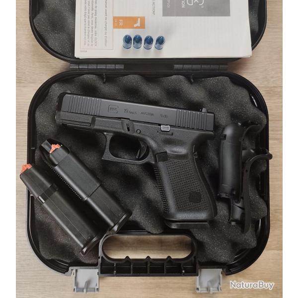 Pistolet GLOCK 19 Gen 5 - Cal. 9x19 + Mallette, 3 chargeurs (Occasion)