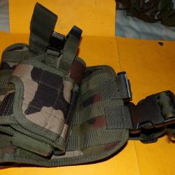 HOLSTER DE CUISSE POUR DROITIER MILITAIRE DE L'ARMEE FRANCAISE  ,&nbsp; FABRICATION FRANCAISE OPEX,&nbsp; ETAT