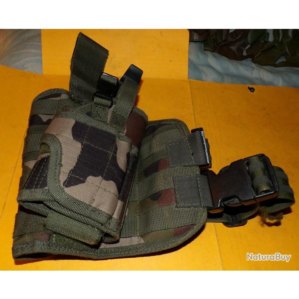 HOLSTER DE CUISSE POUR DROITIER MILITAIRE DE L'ARMEE FRANCAISE  ,� FABRICATION FRANCAISE OPEX,� ETAT