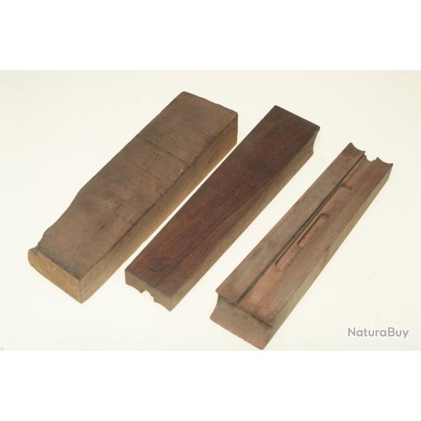 Lot de 3 �bauches noyer taille en biais pour devant de fusil