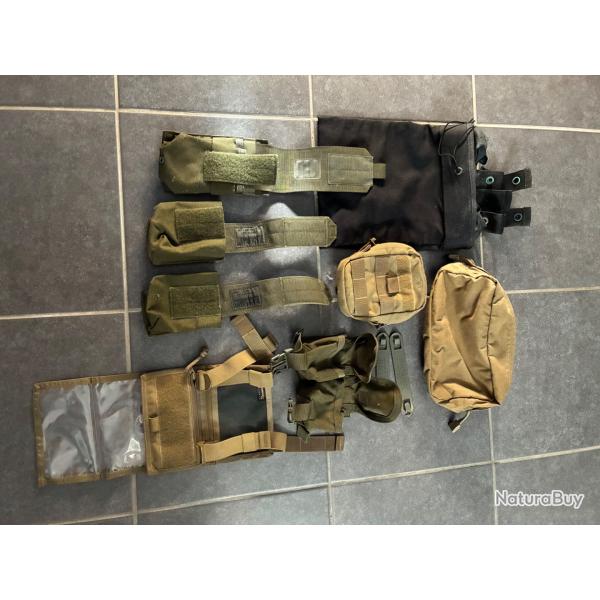 Lot pochettes tactiques Blackhawk / Tasmanian Tiger / Mil-Tec MOLLE