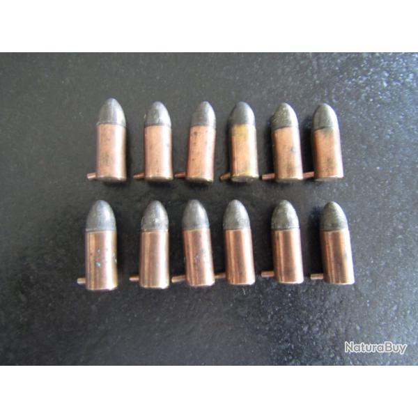 UN LOT DE 12 BALLES A BROCHE CALIBRE 7mm