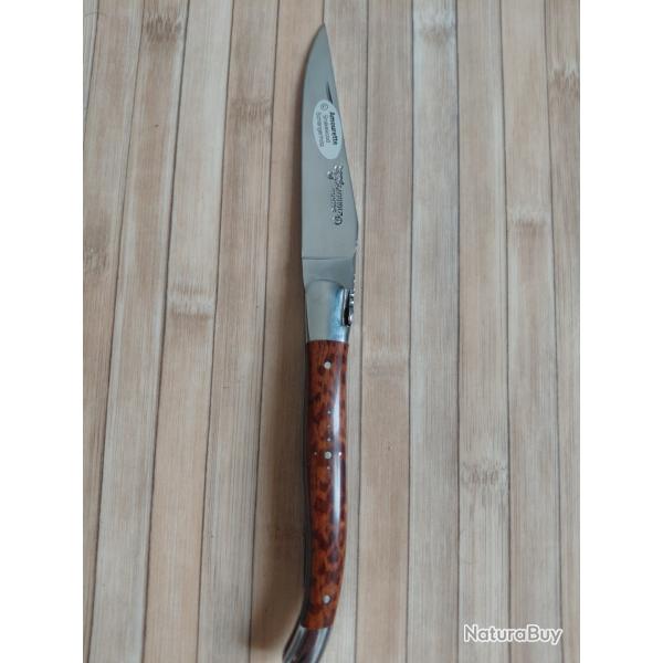 Couteau pliant Laguiole en Aubrac - Manche Bois d'Amourette (Snakewood) - �tat Neuf