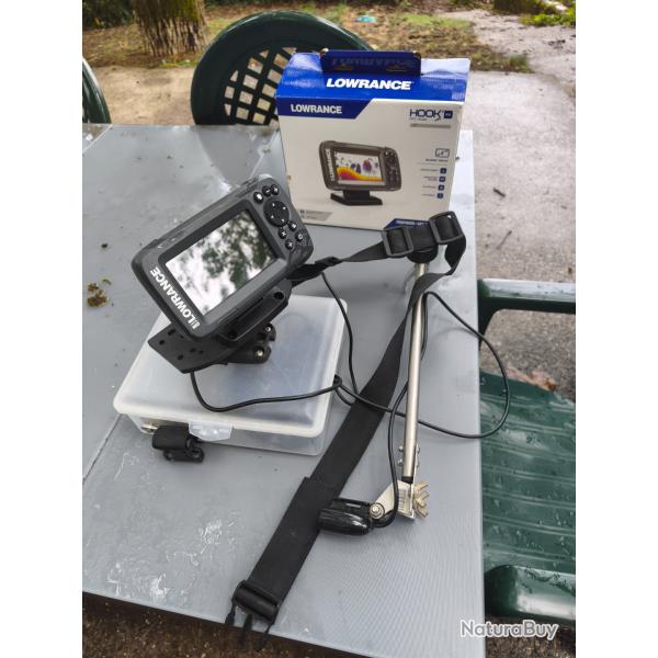 Sondeur hook 4x lowrance gps support sonde batterie pike n bass