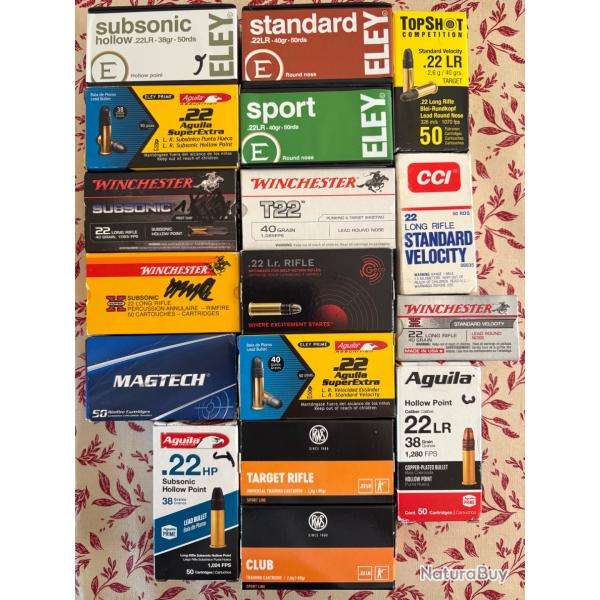 Munitions 22LR vendues par 5 unit�s