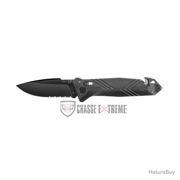 Couteau de Poche CAC S200 Serration PA6 Noir
