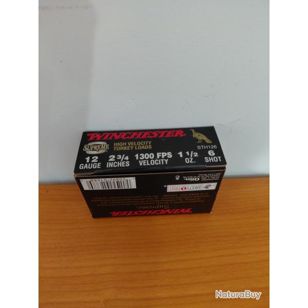 10 CARTOUCHES WINCHESTER SUPREME DOUBLE X TURKEY,12/70, 42G, N� 6