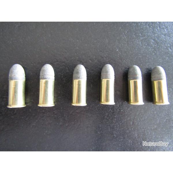 UN LOT DE 6 BALLES CALIBRE 380 BULLDOG POUDRE NOIRE