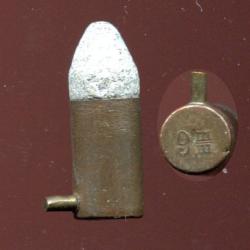 9 mm &agrave; broche - balle plomb - &eacute;tui laiton