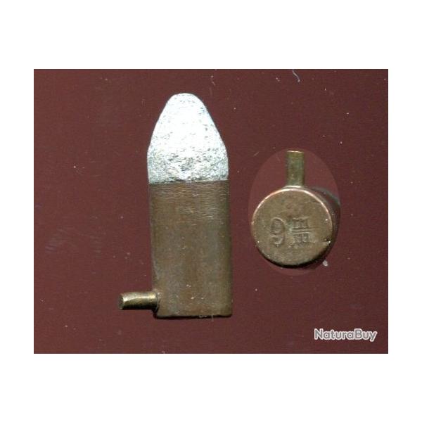 9 mm � broche - balle plomb - �tui laiton