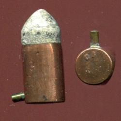 9 mm &agrave; broche - balle plomb - &eacute;tui laiton - marquage en relief : CF