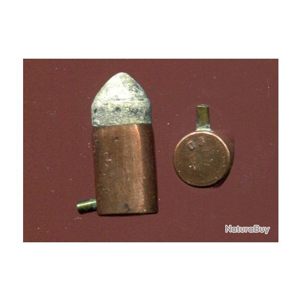 9 mm � broche - balle plomb - �tui laiton - marquage en relief : CF