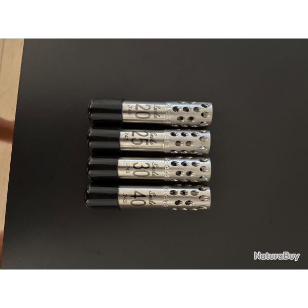 Lot de 4 chokes kiks smoke invector  plus pour fusil browning , winchester et miroku