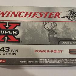Balles Winchester power point 243 Win 100 grains