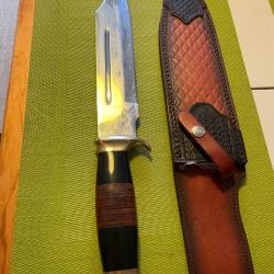 Grand Couteau Bowie en &eacute;tui cuir
