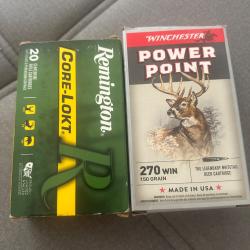 39 balles winchester, remington et solignac 270