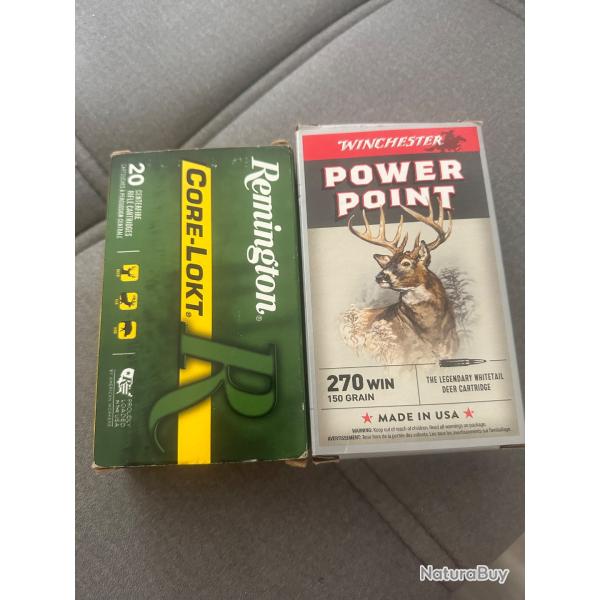 39 balles winchester, remington et solignac 270