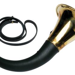 Corne laiton cintr&eacute;e 50 cm gain&eacute;e cuir Januel 50