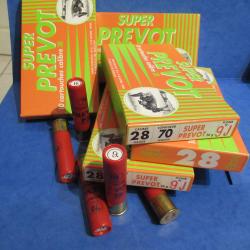 50 cartouches cal 28 PREVOT en 24 gr  BJ N&deg; 9 LIVRAISON OFFERTE