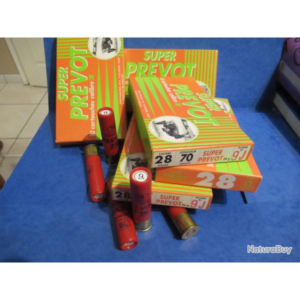 50 cartouches cal 28 PREVOT en 24 gr  BJ N� 9 LIVRAISON OFFERTE