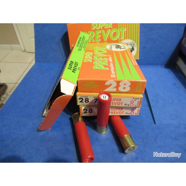 30 cartouches cal 28 PREVOT en 24 gr  BJ N� 8 LIVRAISON OFFERTE