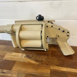 Lance-grenades Airsoft Occasion - Barillet Multiple type MGL / M32 - Full M&eacute;tal - Coloris Tan