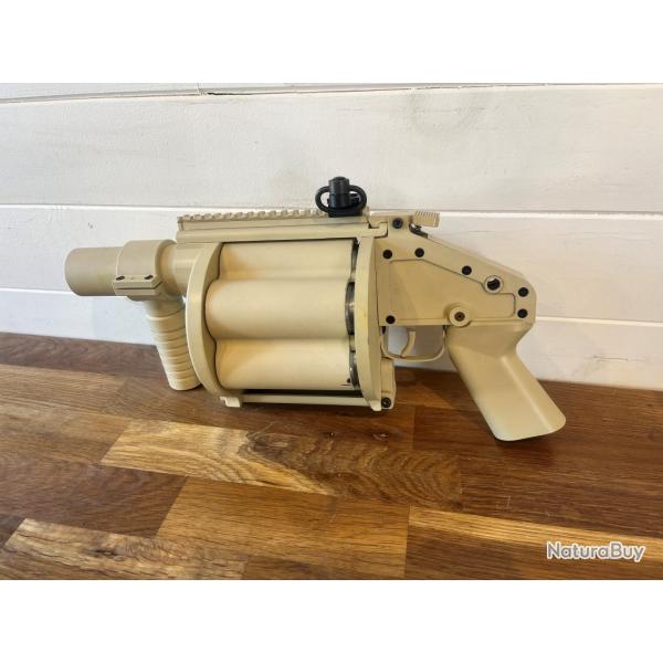 Lance-grenades Airsoft Occasion - Barillet Multiple type MGL / M32 - Full M�tal - Coloris Tan
