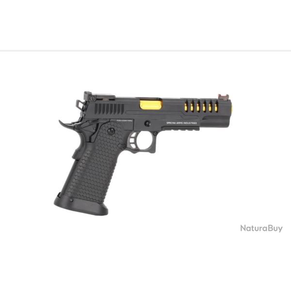PISTOLET 6MM SA-VGP25 VAPOR OPTIC READY BLACK AND GOLD - AIRSOFT