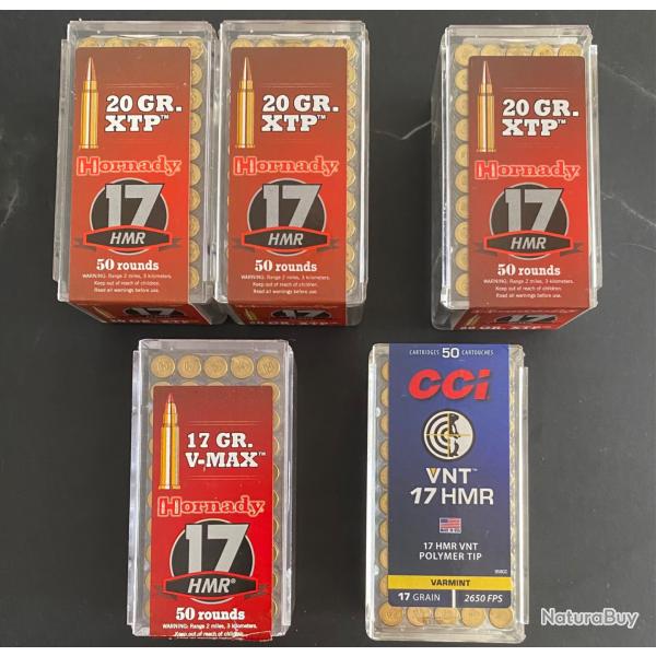 Lot cartouches Hornady 17hmr et Cci 17 hmr