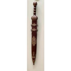 R&eacute;plique de Glaive Romain Damascus Style avec fourreau