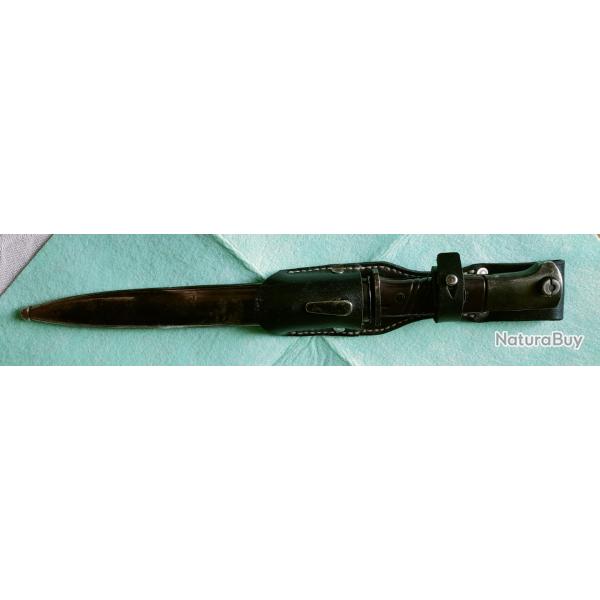 Reproduction Ba�onnette Allemande Mauser K98 / 98k avec Fourreau et Gousset Cuir - WW2