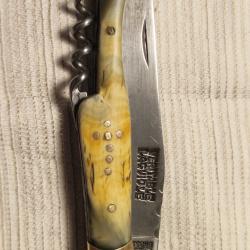 V&Eacute;RITABLE COUTEAU LAGUIOLE BROSSARD VINTAGE DES ANN&Eacute;ES 70 AVEC ETUI ET FUSIL D'0RIGINE