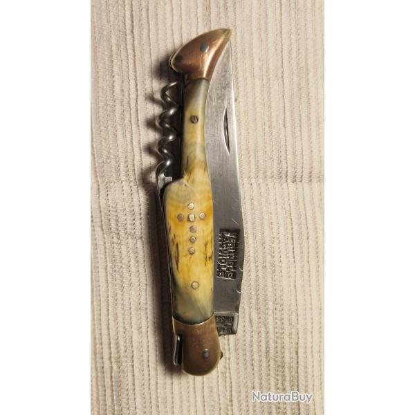 V�RITABLE COUTEAU LAGUIOLE BROSSARD VINTAGE DES ANN�ES 70 AVEC ETUI ET FUSIL D'0RIGINE