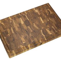 Planche &agrave; d&eacute;couper billot teck bois de bout Stolf supreme 58.5X38X3.2cm