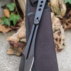 Couteau Ninja Kunai Lame Acier 3Cr13 Manche Acier Housse Nylon