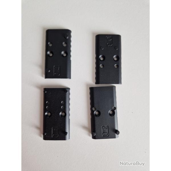 4 INTERFACES MOS 1 GLOCK MOS AIRGUN/AIRSOFT - DOCTER, TRIJICON, C-MORE, LEUPOLD