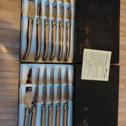 2 coffrets de 6 couteaux laguiole David arbal&egrave;te