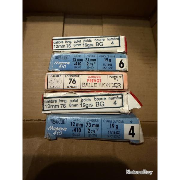 lot munition calibre 12 ou 410