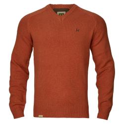Pull en laine m&eacute;rinos Vincent Col en V Bombay Brown H&auml;rkila Pull Vincent bombay