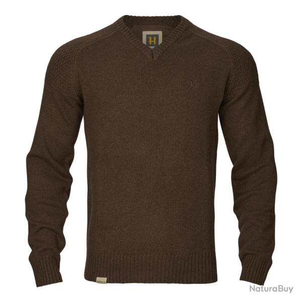 Pull en laine m�rinos Vincent Col en V Demitasse Brown H�rkila Pull Vincent demitasse