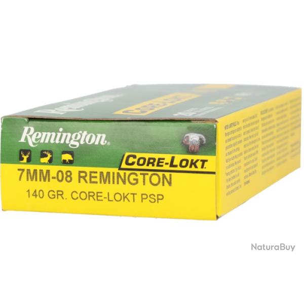 20 cartouches REMINGTON 7MM-08 REM 140GR Core-lokt Pointed Soft Point