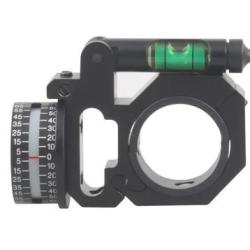 Anneau avec niveau &agrave; bulles et indicateur d'angle - Aluminium / Noir - Vector Optics