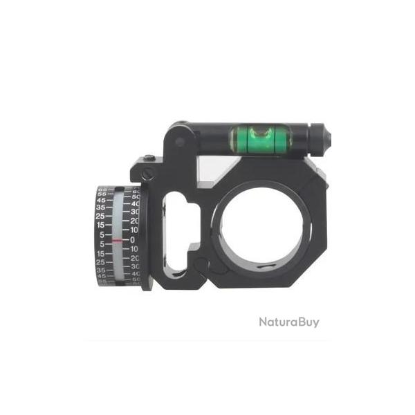Anneau avec niveau � bulles et indicateur d'angle - Aluminium / Noir - Vector Optics