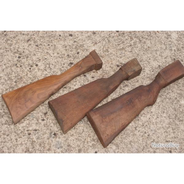 Lot de 3 �bauches en Noyer pour crosses