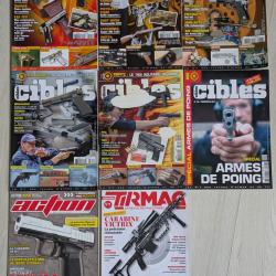 Lot de 8 Magazines: CIBLES n&deg;492, 493, 527, 568, 572 et hors s&eacute;rie n&deg;27 - ACTION n&deg;374 - TIRMAG n&deg;9