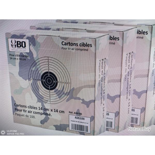 Shoot again cibles blanche avec centre noir 14x14 100 pi�ces