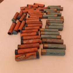45 Douilles carton cal 24 +bourres, opercules